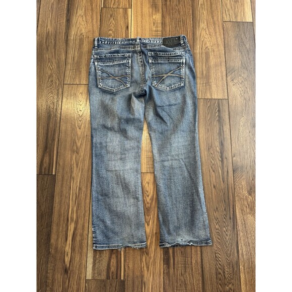 TK Axel Jeans Mens 36x30 Blue Bootcut Distressed Grunge Denim Y2K - Picture 1 of 5